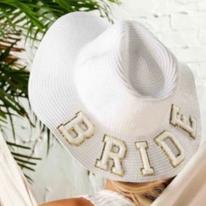 Mud Pie BRIDE WHITE FEDORA Hat Wedding Gift Mrs Homeymoon New with Tags